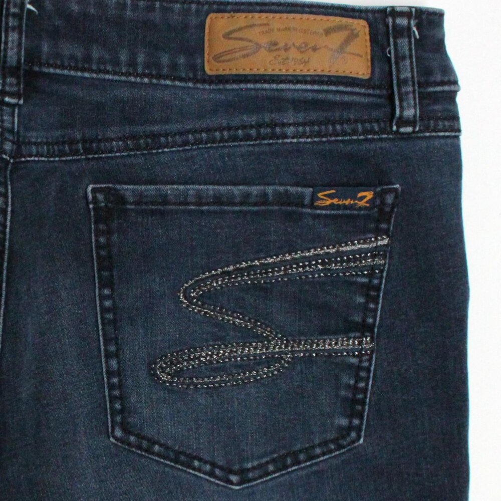Women's Size 14 Skinny Seven7 Blue Jean Capri Pants - Picture 13 of 14